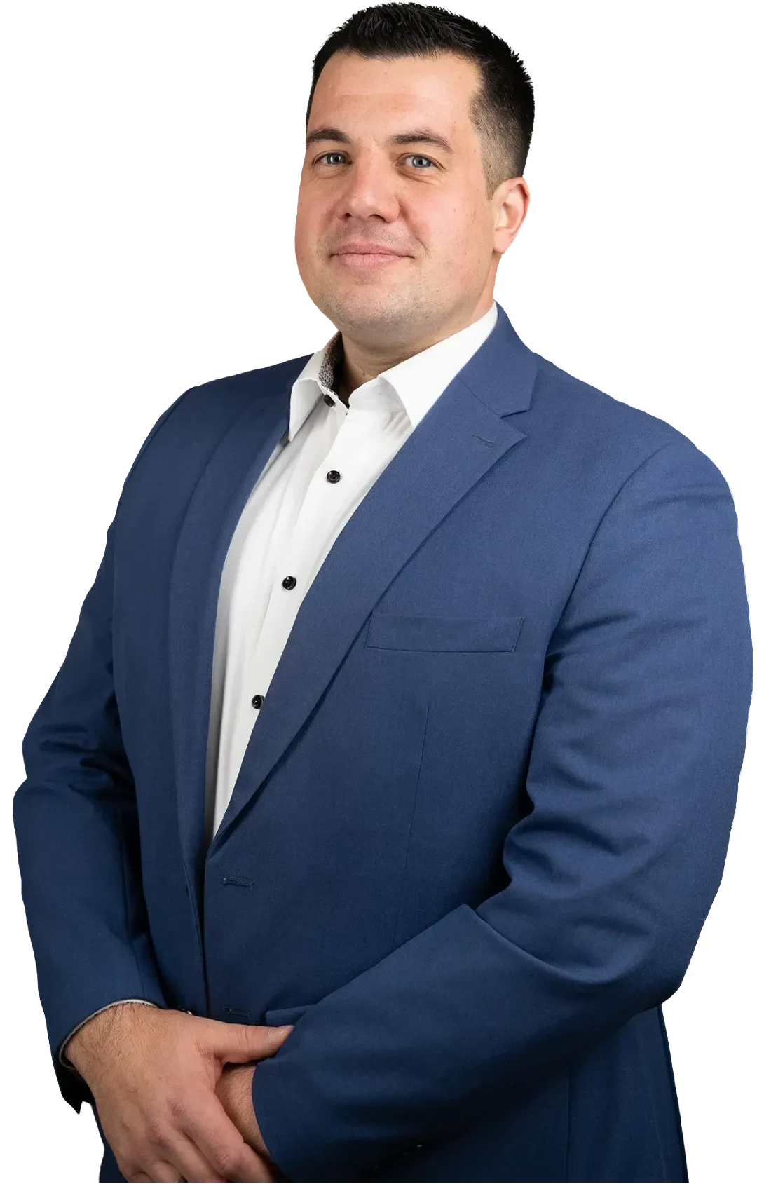 Portrait von Sven Schüler in blauem Anzug